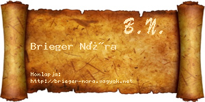 Brieger Nóra névjegykártya