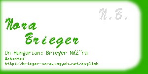 nora brieger business card